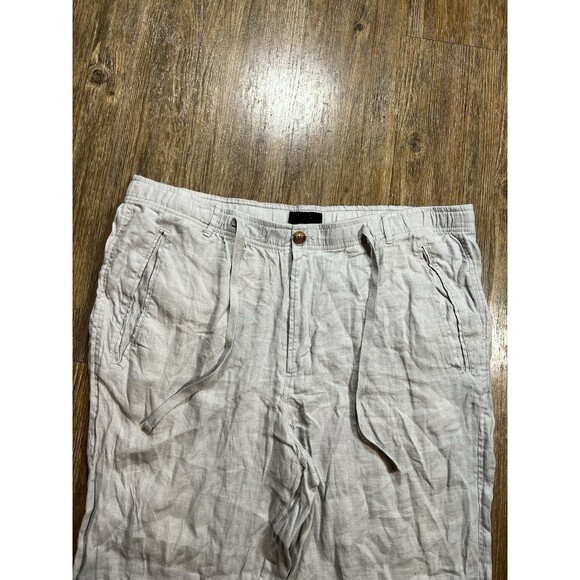 Club Room Luxury Linen Mens Pants 100% Linen Natural Straight Leg Beach XL - Picture 2 of 6